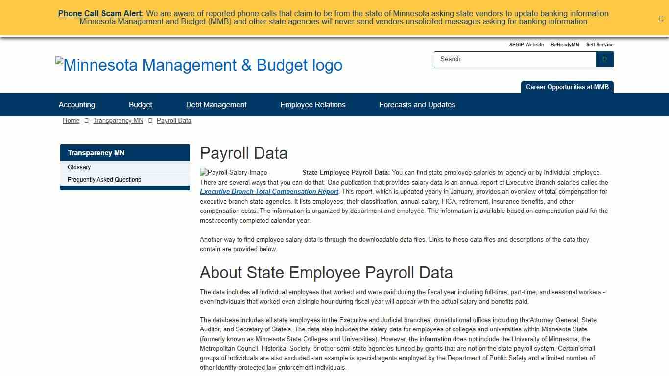 payrolldata / Minnesota Management and Budget (MMB)