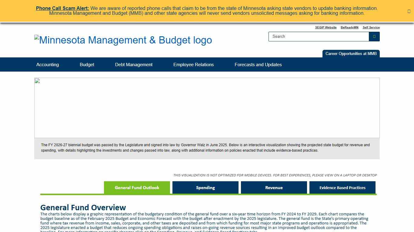 Current Enacted Budget / Minnesota Management and Budget (MMB)
